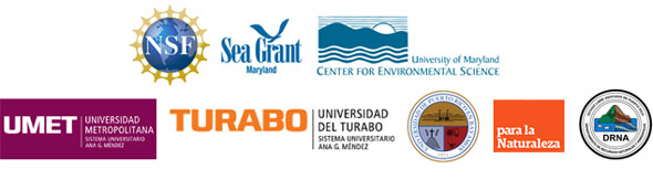 logos for all partners: NSF, UMCES, MDSG, UMET, UT, PN, DNER